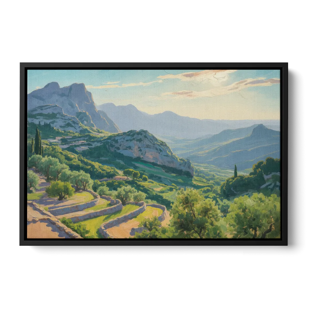 Serra de Tramuntana Vista Front - Black Canvas Wall Art