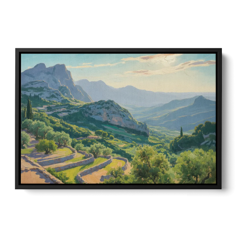 Serra de Tramuntana Vista Front - Black Canvas Wall Art