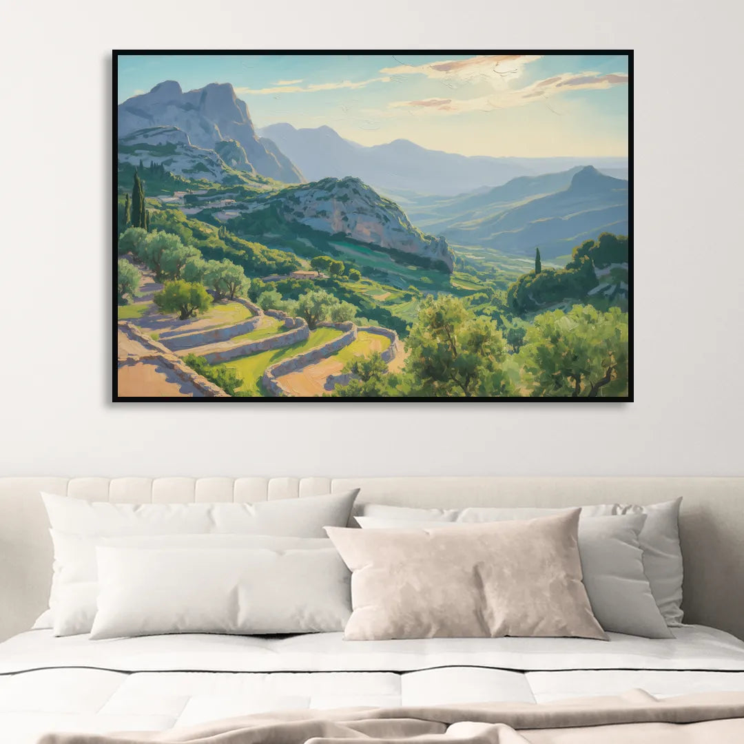 Serra de Tramuntana Vista Sitting Room - Black Canvas Wall Art
