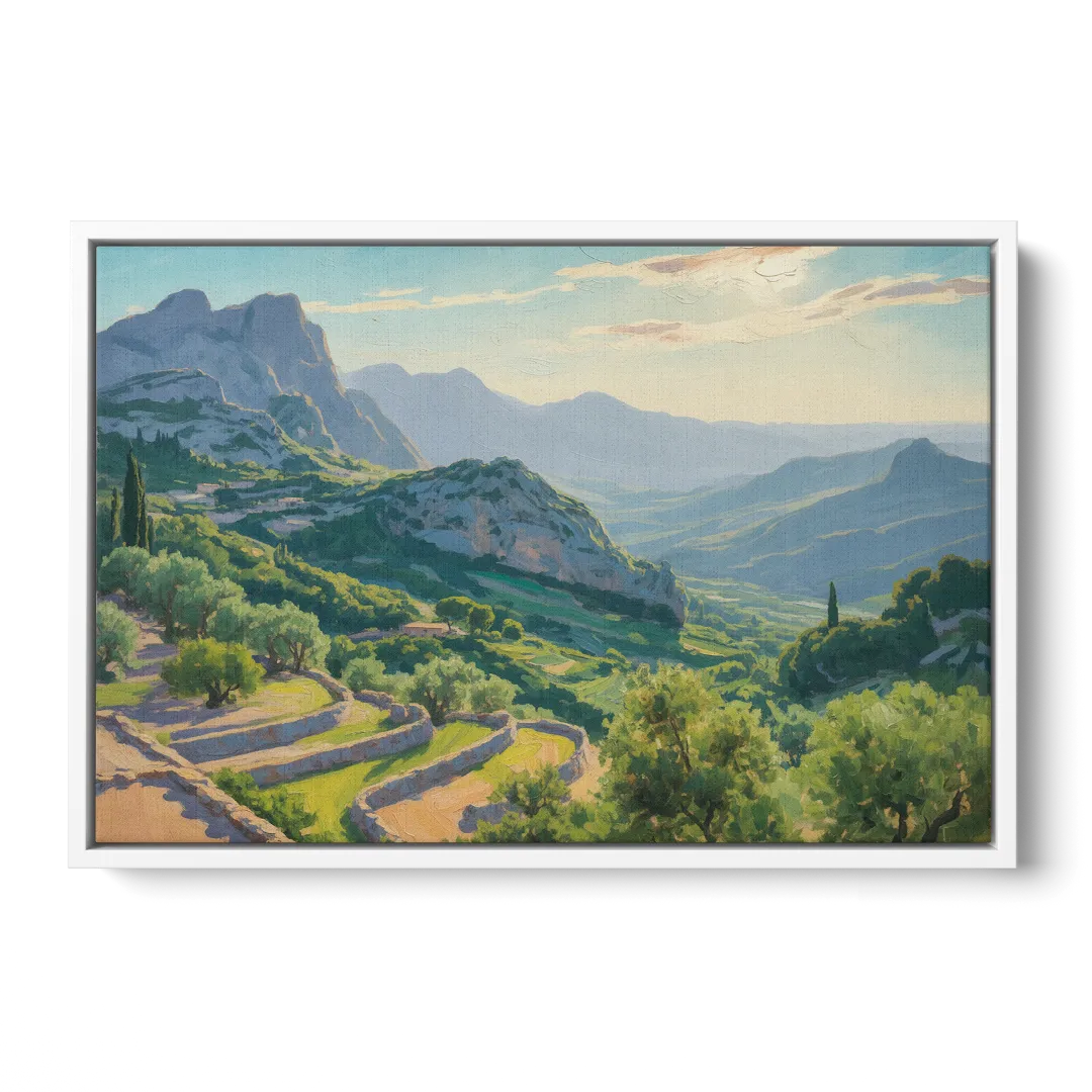 Serra de Tramuntana Vista Front - White Canvas Wall Art