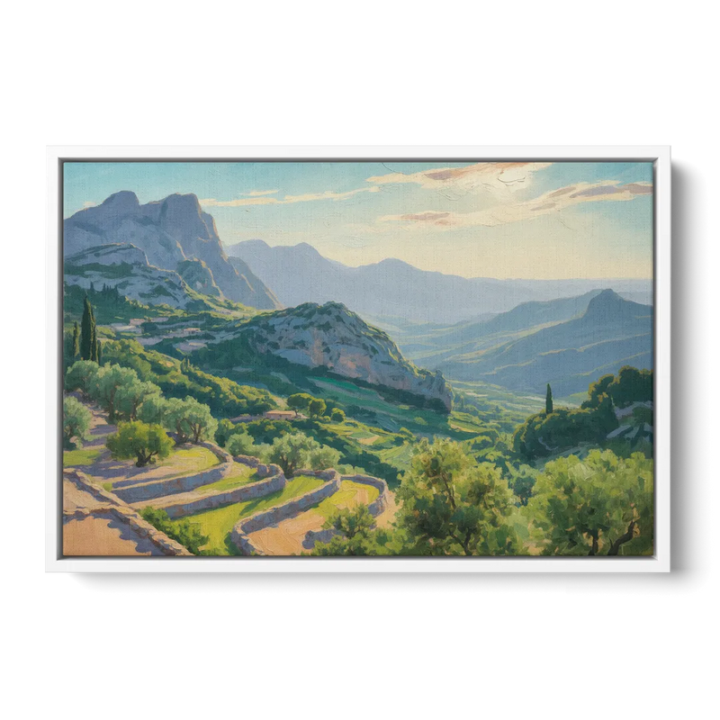 Serra de Tramuntana Vista Front - White Canvas Wall Art