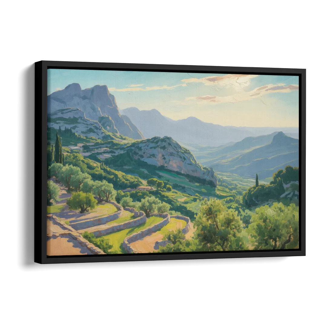 Serra de Tramuntana Vista Side - Black Canvas Wall Art