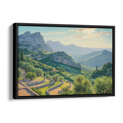 Serra de Tramuntana Vista Side - Black Canvas Wall Art