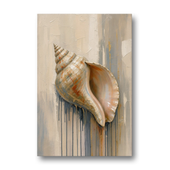 Shell Canvas Painting with Gilded Lip - Canvas Wall Art - Front