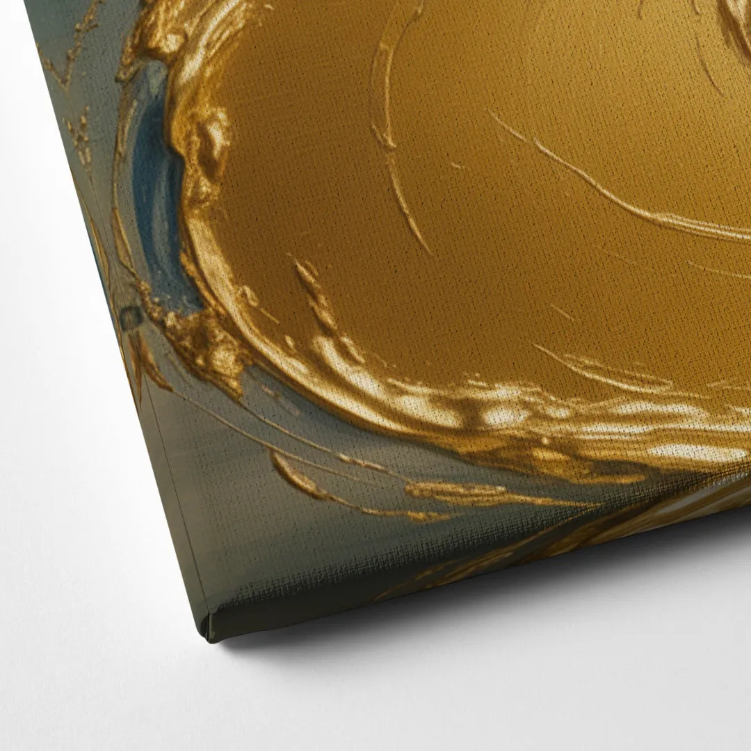 Sinuous River Gold Abstract Canvas Close Up