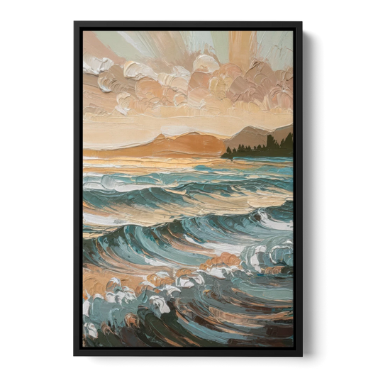 Sitka Coastal Horizon - Black Framed Canvas Wall Art - Front