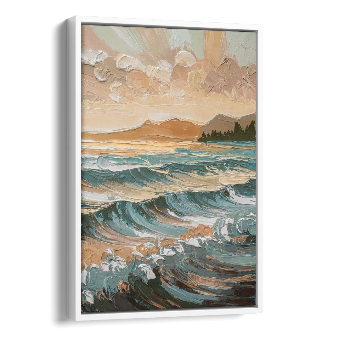 Sitka Coastal Horizon Side - White Canvas Wall Art