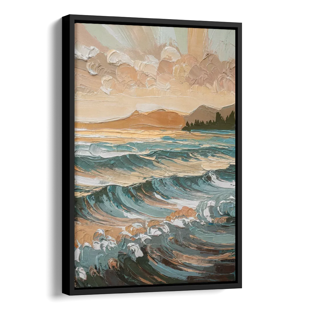 Sitka Coastal Horizon Side - Black Canvas Wall Art