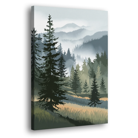 Sitka Evergreen Landscape - Canvas Wall Art - Side