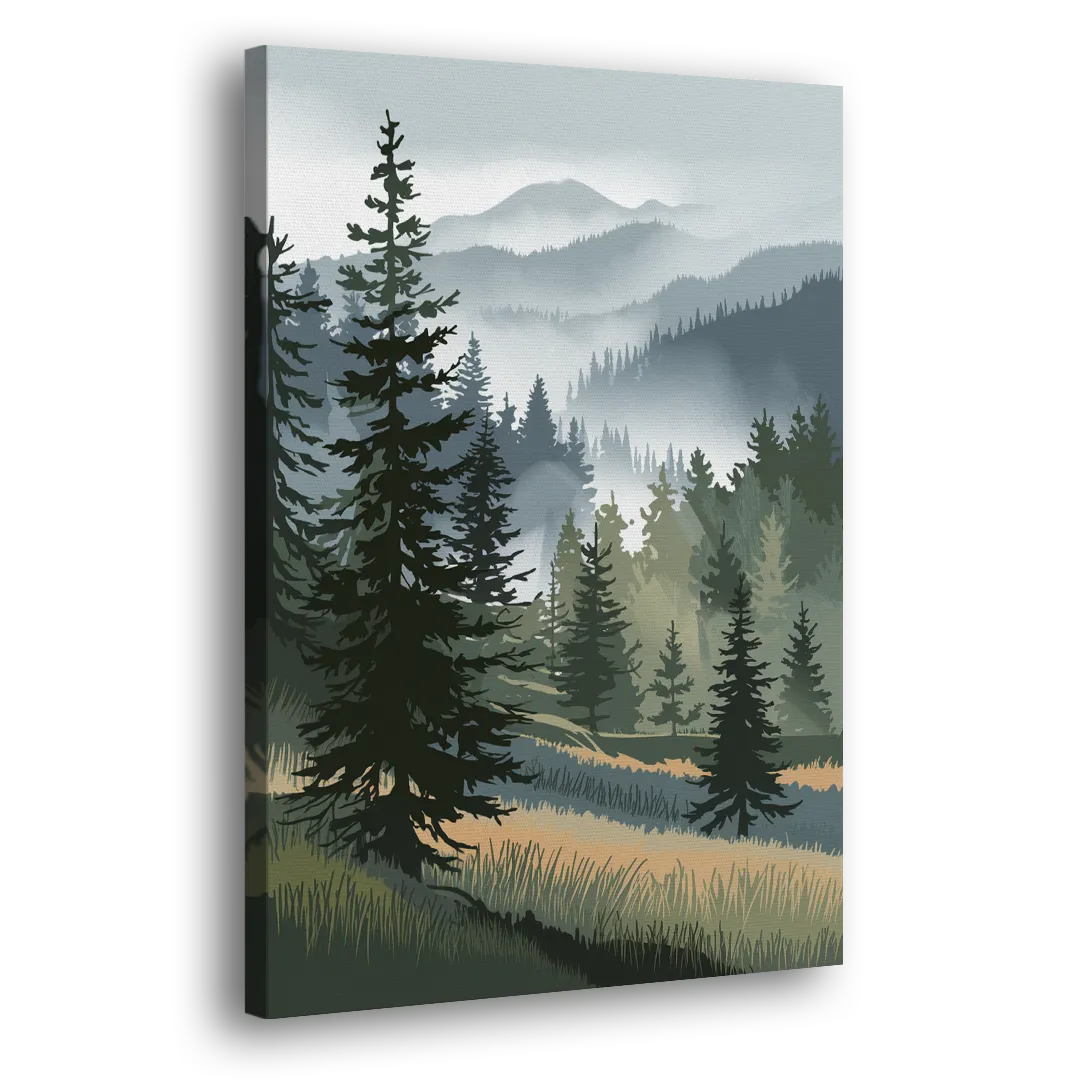 Sitka Evergreen Landscape Side - Canvas Wall Art