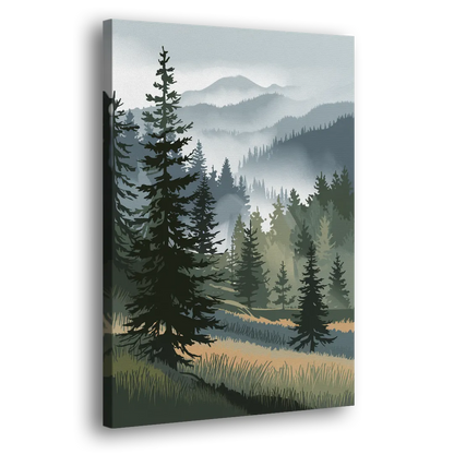 Sitka Evergreen Landscape Side - Canvas Wall Art