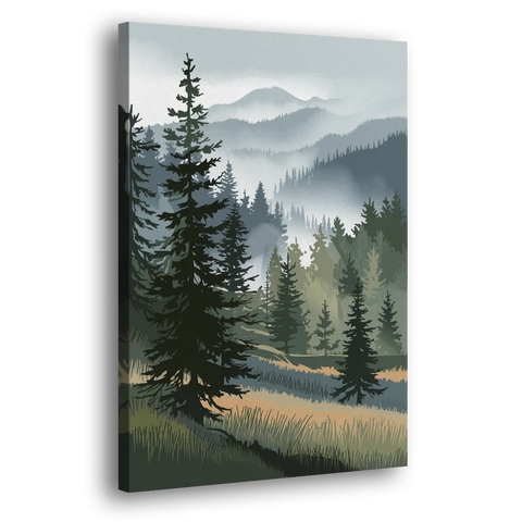 Sitka Evergreen Landscape - Canvas Wall Art
