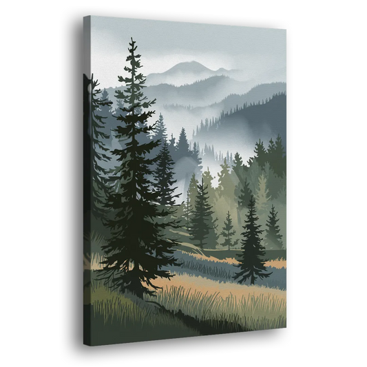 Sitka Evergreen Landscape Side - Canvas Wall Art