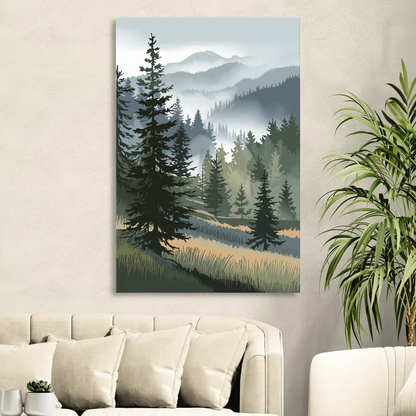 Sitka Evergreen Landscape Sitting Room - Canvas Wall Art
