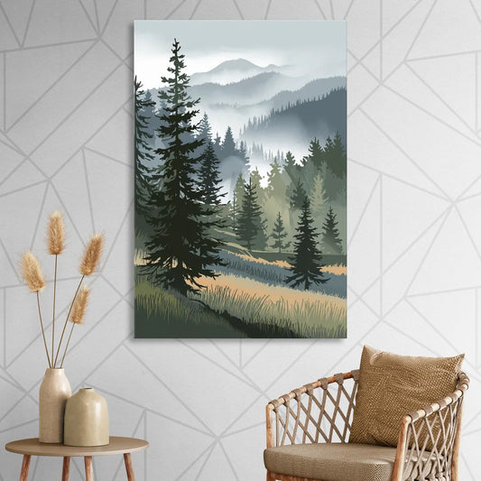 Sitka Evergreen Landscape Living Room - Canvas Wall Art