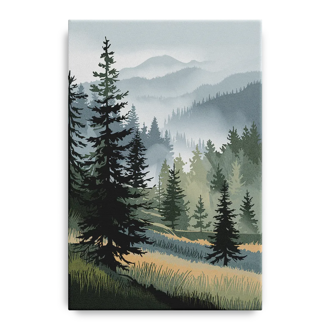 Sitka Evergreen Landscape Front - Canvas Wall Art