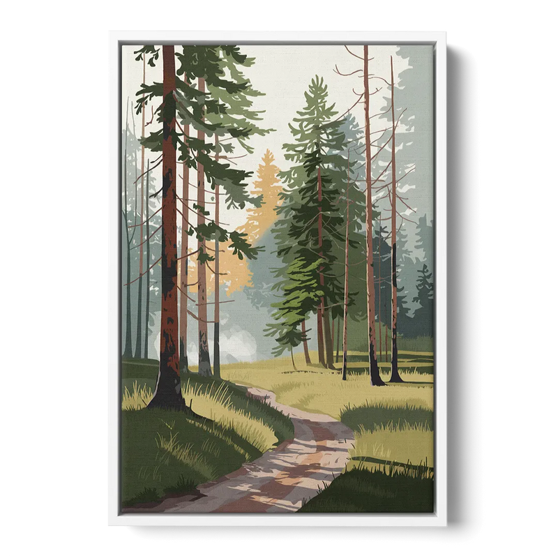 Sitka Forest Serenity Front - White Canvas Wall Art