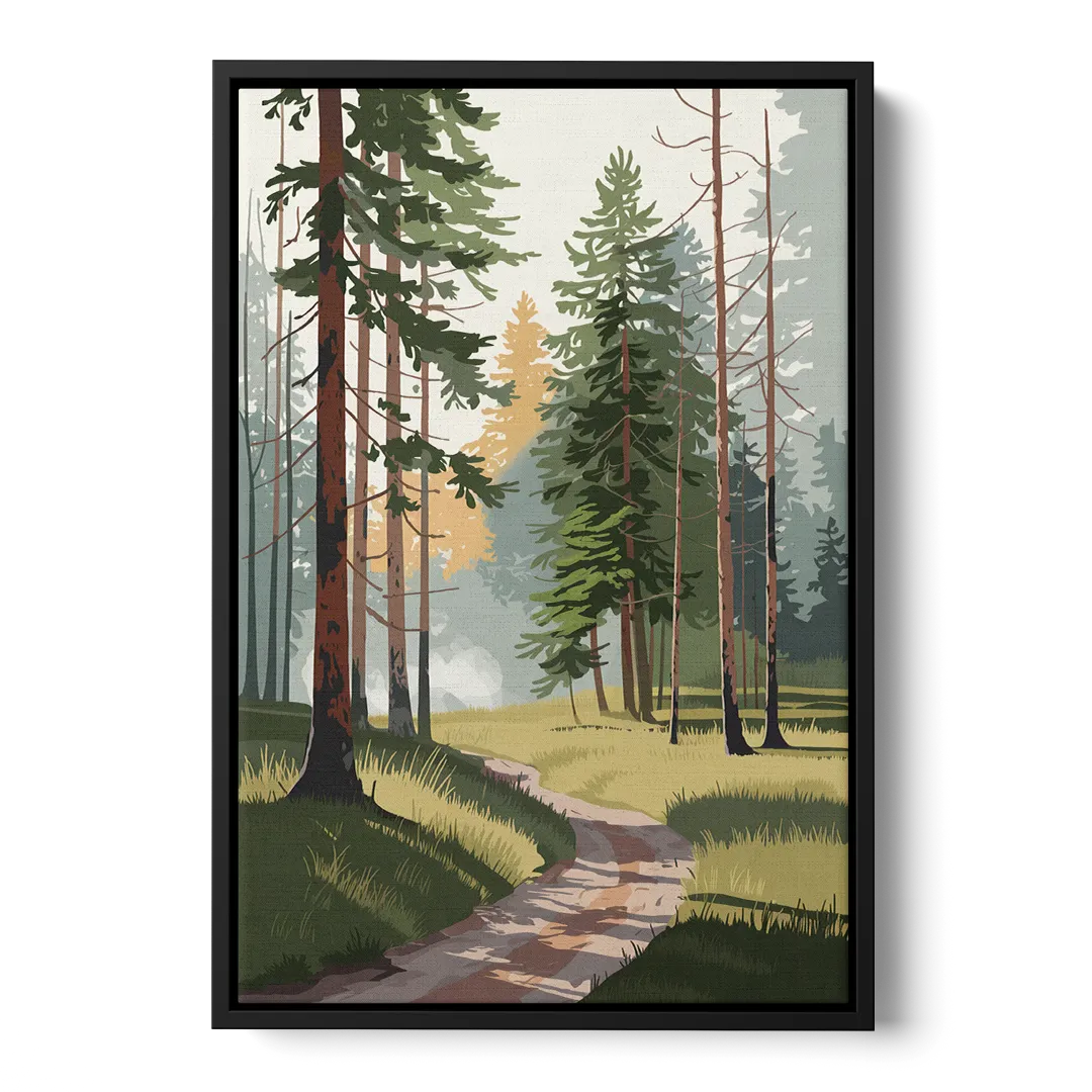 Sitka Forest Serenity Front - Black Canvas Wall Art