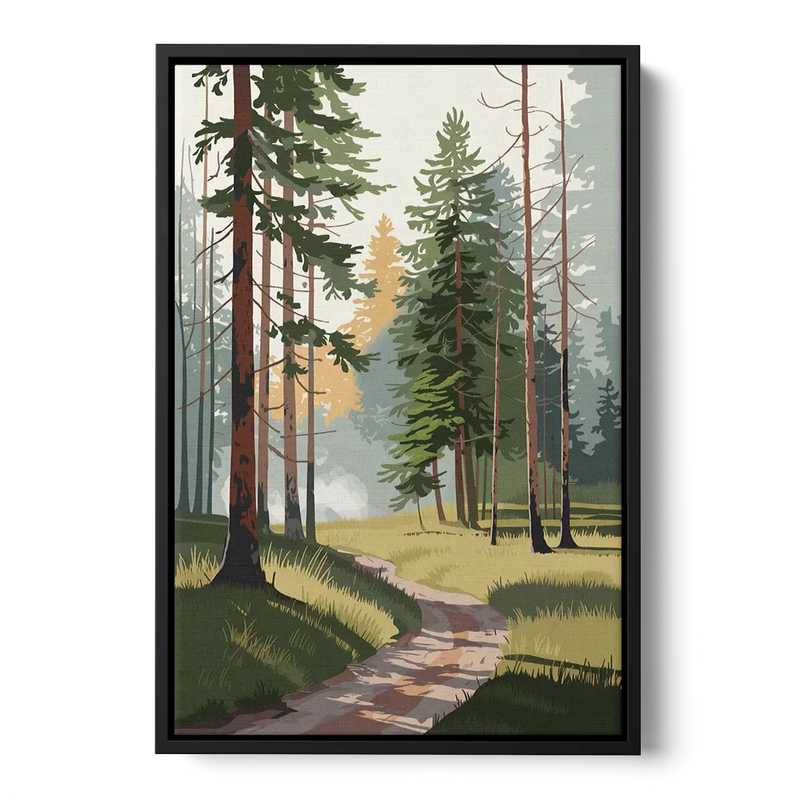 Sitka Forest Serenity Front - Black Canvas Wall Art