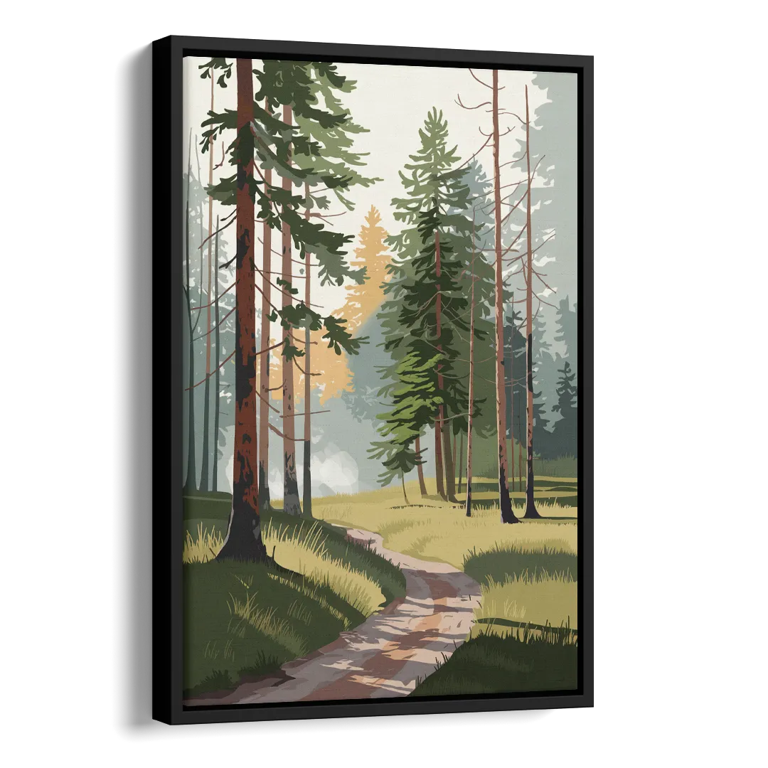 Sitka Forest Serenity Side - Black Canvas Wall Art