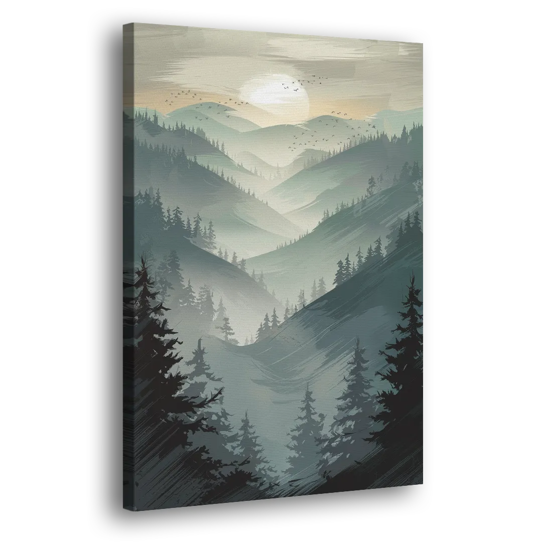 Sitka Misty Mountains Side - Canvas Wall Art