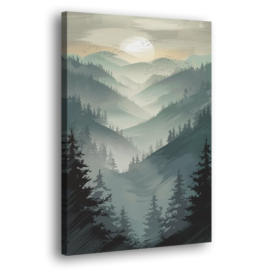 Sitka Misty Mountains Side - Canvas Wall Art