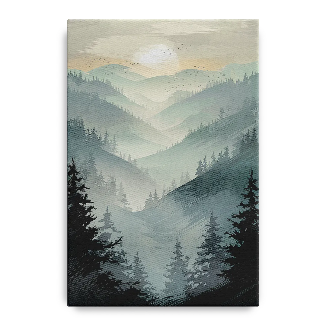 Sitka Misty Mountains Front - Canvas Wall Art