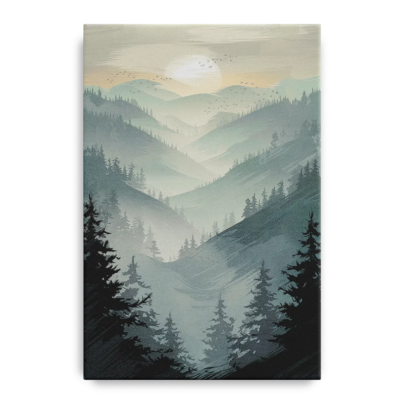 Sitka Misty Mountains Front - Canvas Wall Art