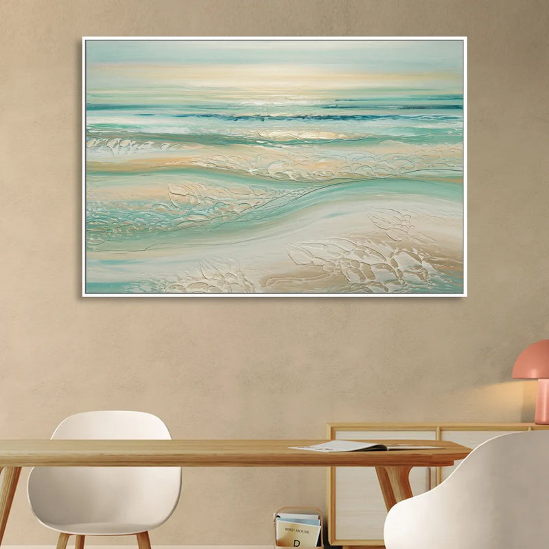 Sitka Ocean Breeze Living Room - White Canvas Wall Art