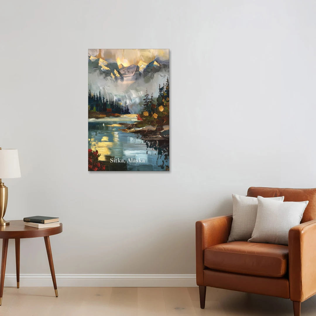 Sitka Scenic Reflections - Canvas Wall Art - Sofa - 24x36