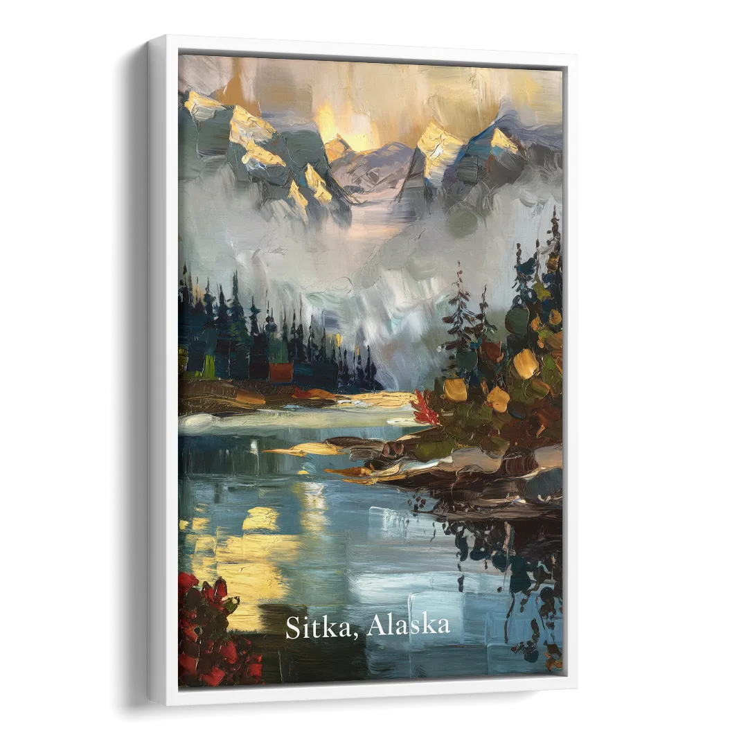 Sitka Scenic Reflections Side - White Canvas Wall Art