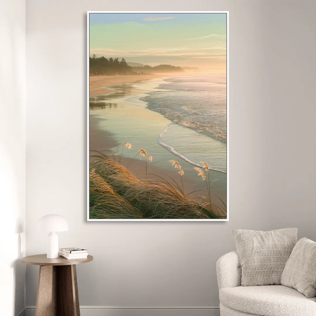 Sitka Tranquil Shores Sitting Room - White Canvas Wall Art