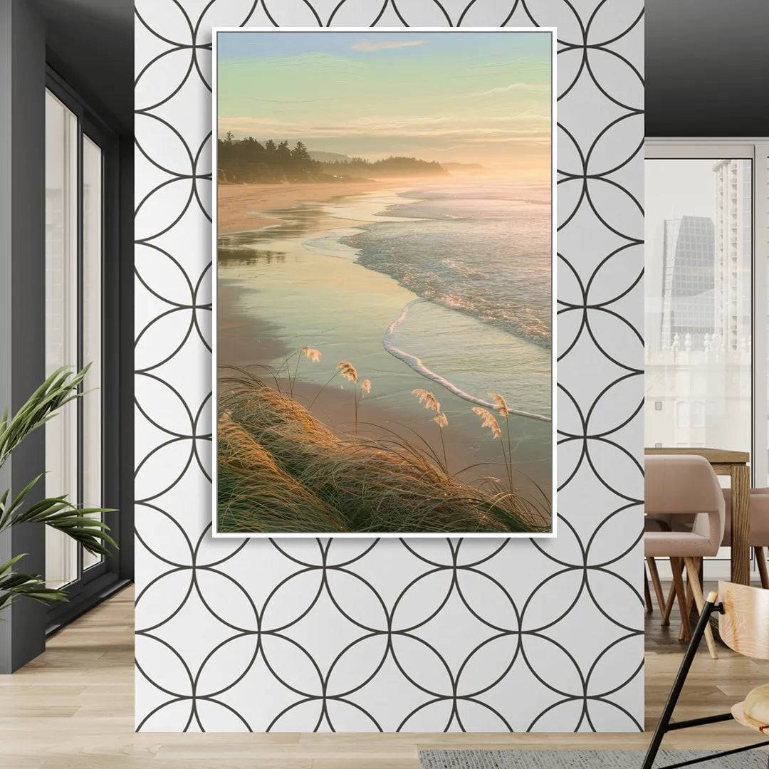 Sitka Tranquil Shores Living Room - White Canvas Wall Art