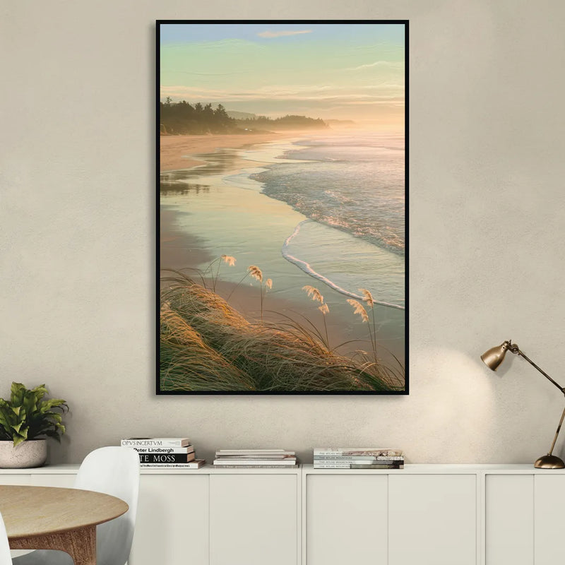 Sitka Tranquil Shores Sitting Room - Black Canvas Wall Art