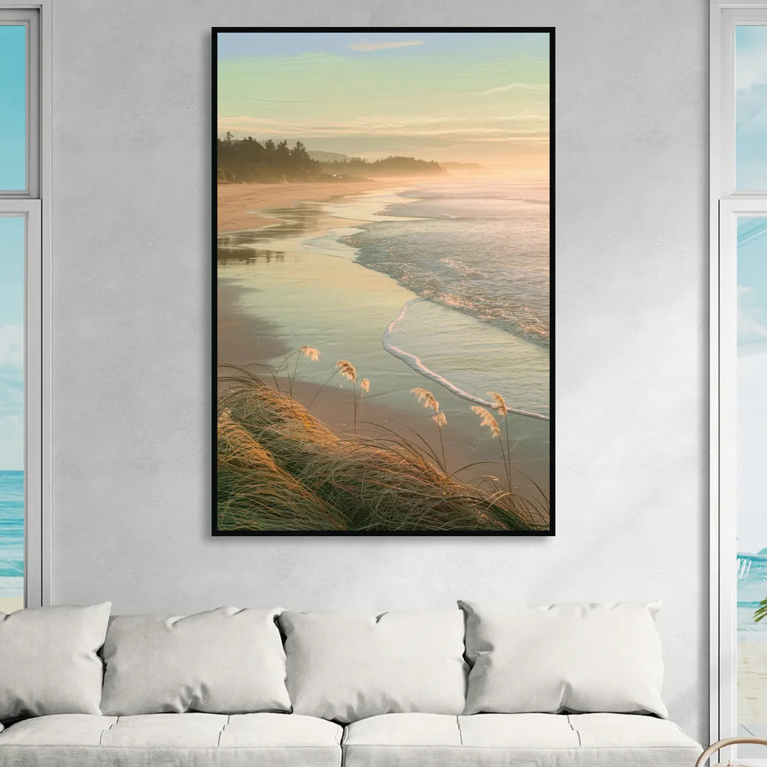 Sitka Tranquil Shores Living Room - Black Canvas Wall Art