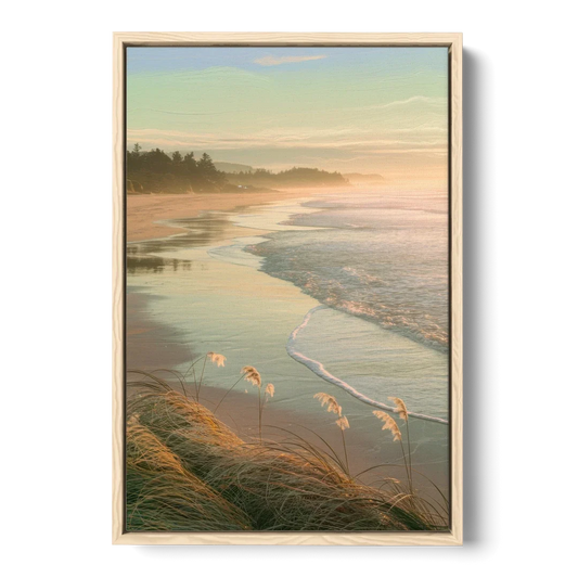 Sitka Tranquil Shores - Oak Framed Canvas Wall Art - Front
