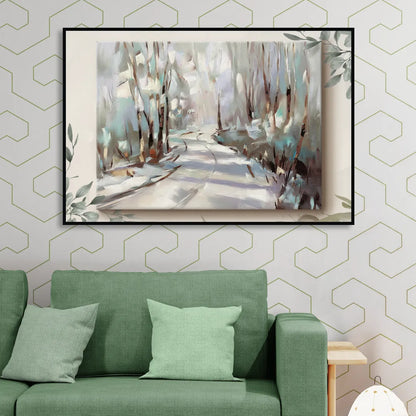 Sitka Tree Lined Trails Sitting Room - Black Canvas Wall Art