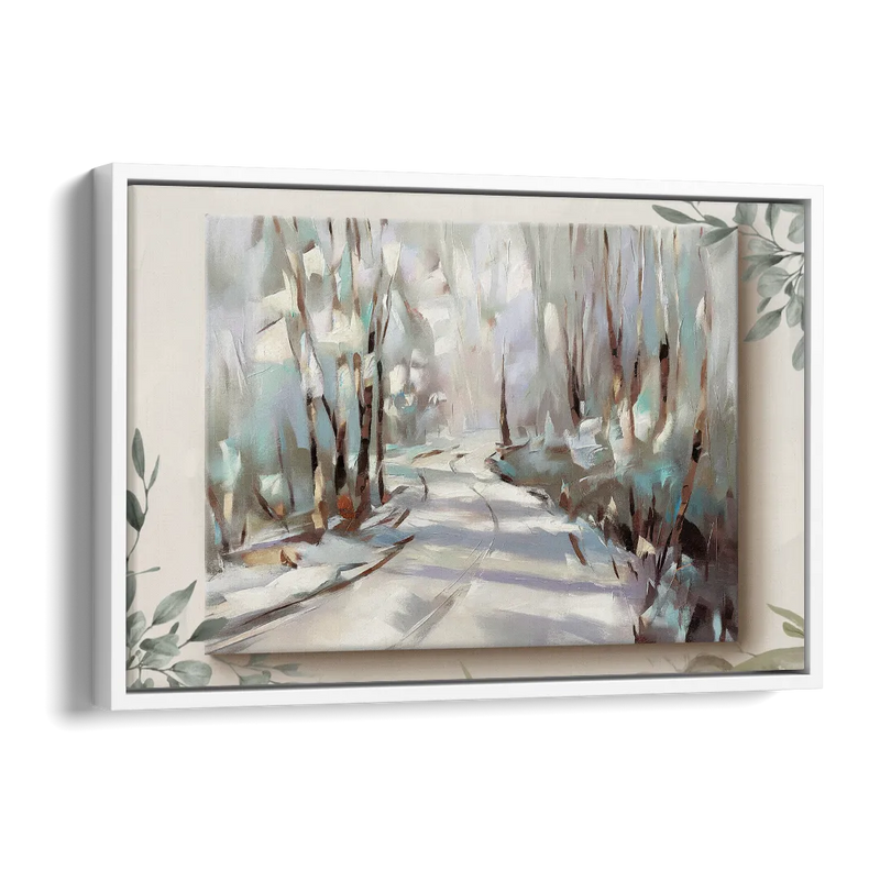 Sitka Tree Lined Trails Side - White Canvas Wall Art