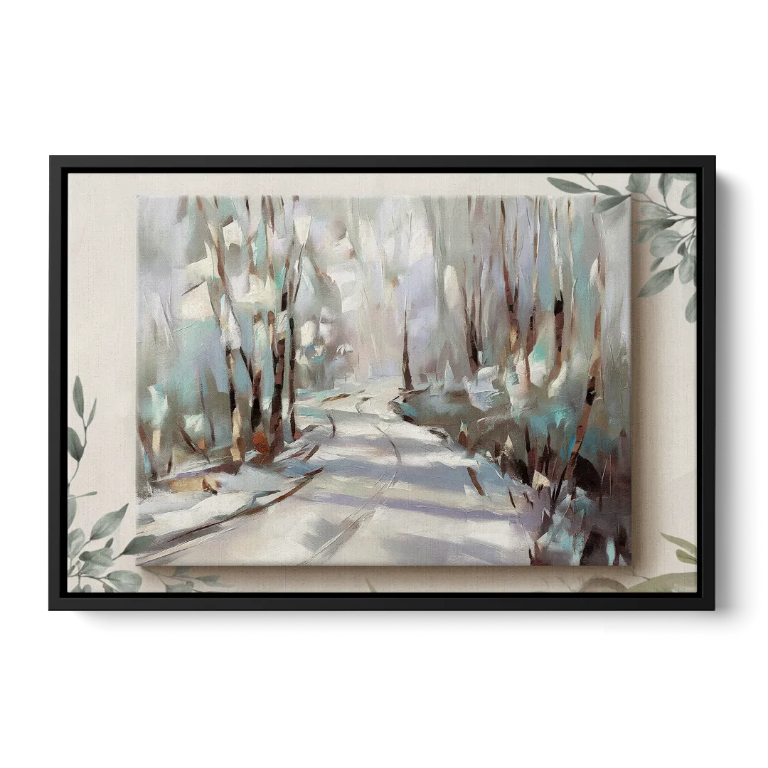 Sitka Tree Lined Trails Front - Black Canvas Wall Art
