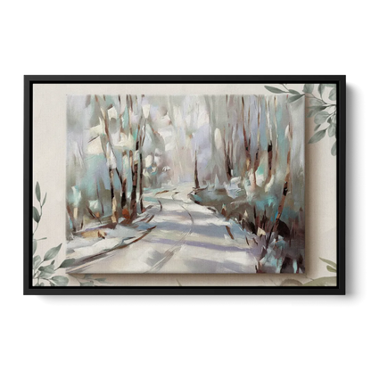 Sitka Tree Lined Trails Front - Black Canvas Wall Art