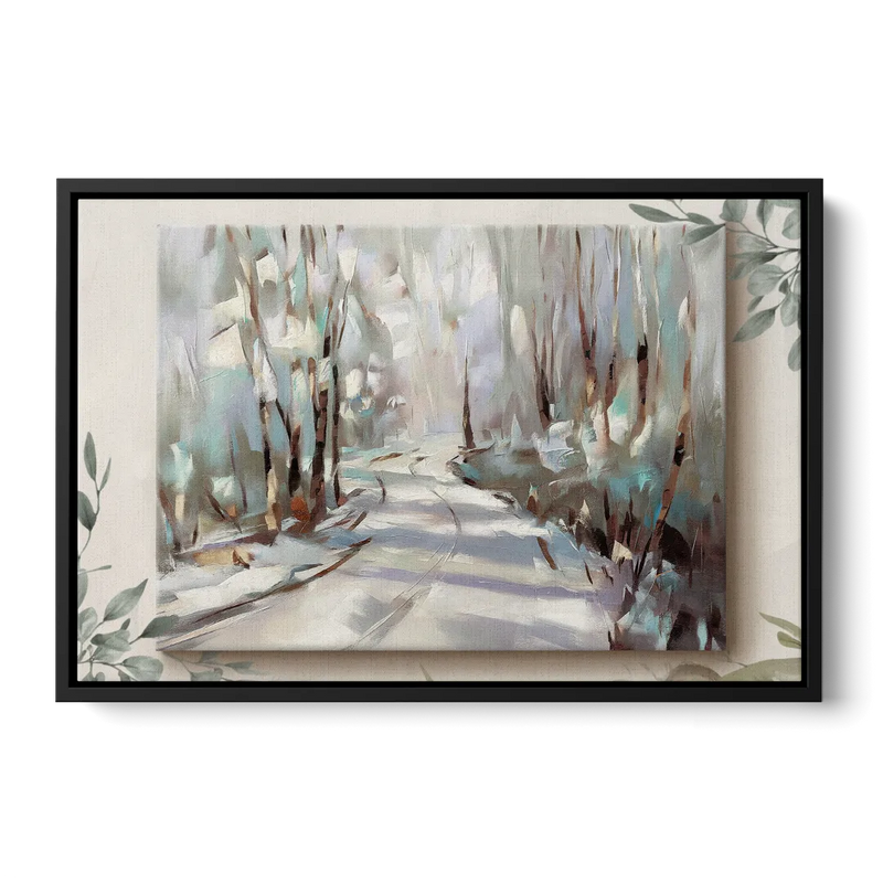 Sitka Tree Lined Trails Front - Black Canvas Wall Art