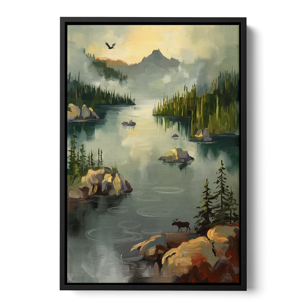 Sitka Wilderness Escape Front - Black Canvas Wall Art