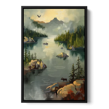 Sitka Wilderness Escape Front - Black Canvas Wall Art