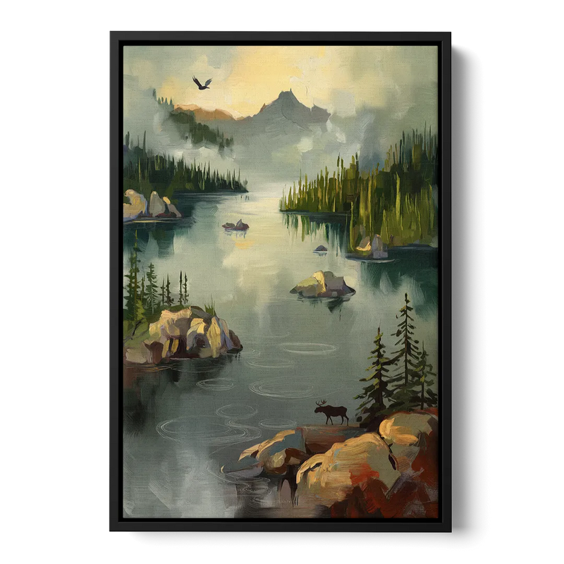 Sitka Wilderness Escape Front - Black Canvas Wall Art