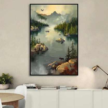 Sitka Wilderness Escape Living Room - Black Canvas Wall Art