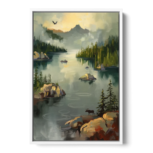Sitka Wilderness Escape - White Framed Canvas Wall Art - Front