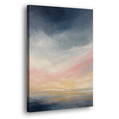 Sky Wall Art with a Blush Dawn Horizon - Canvas Wall Art - Side