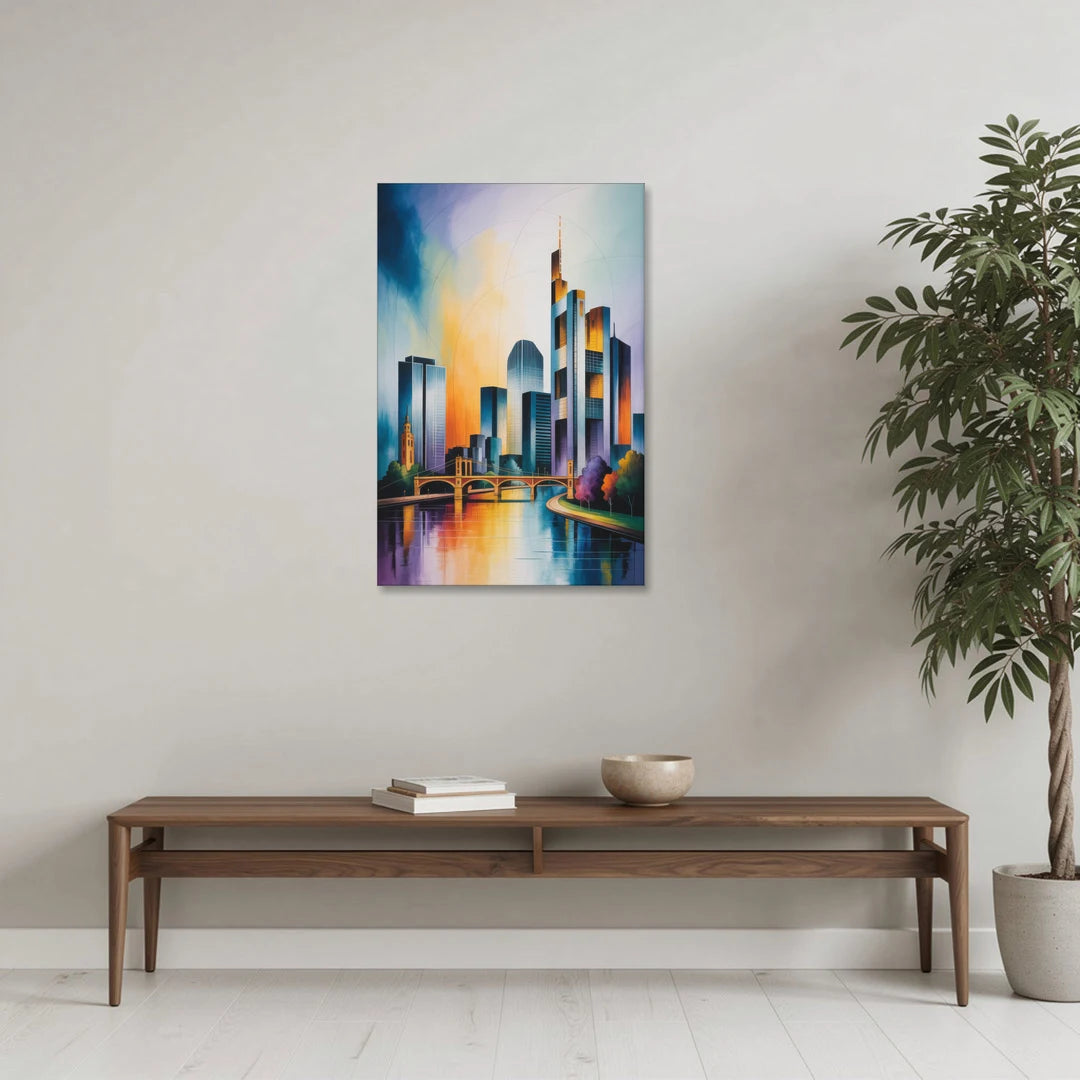 Skyline of Frankfurt - Canvas Wall Art - Coffee Table - 24x36