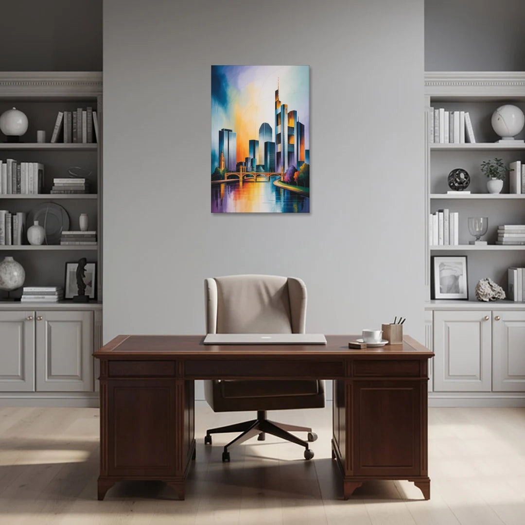 Skyline of Frankfurt - Canvas Wall Art - Office - 24x36