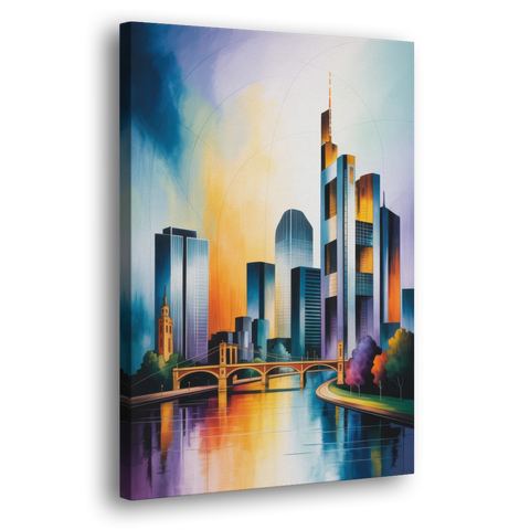 Skyline of Frankfurt - Canvas Wall Art - Side